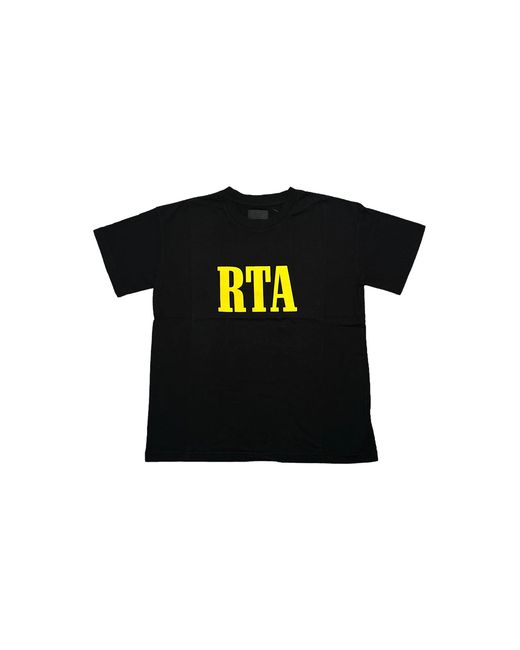 RTA Black Motorsport Serif Short Sleeve T-Shirt Mf23K621 T1786Bkrsy" for men