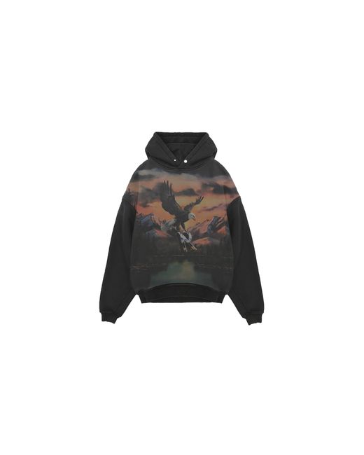 Represent Black Chrome Flight Pullover Hoodie Mlm100762"