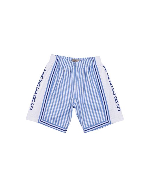 Mitchell & Ness Blue Nba Striped Swingman Shorts "1996 Los Angeles Lakers for men