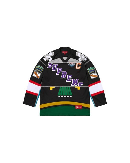 Supreme Black Paneled Hockey Jersey "Ss26