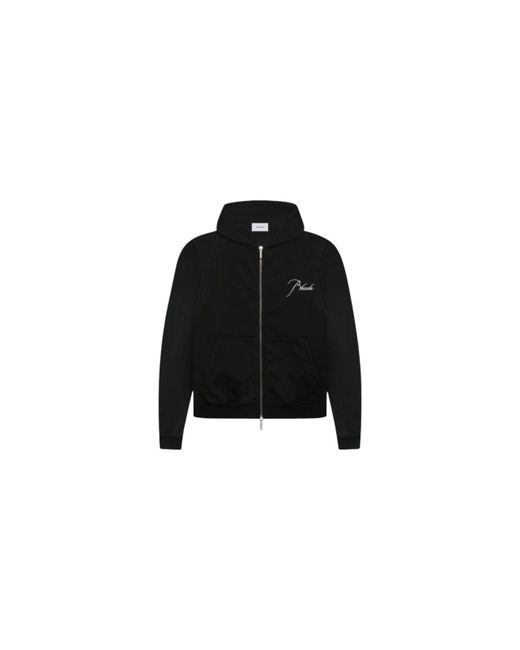 Rhude Black Full Zip Up Hoodie "Vintage" Rhpf23Ho07150003" for men