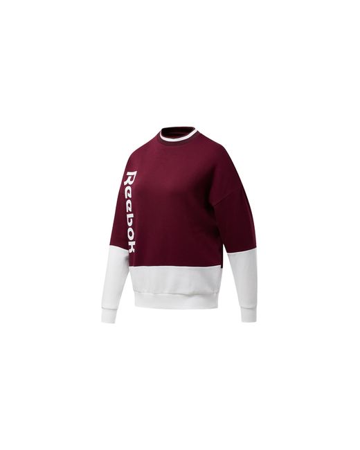 Reebok Red Training Essentials Logo Crew Sweatshirt Fu2187"