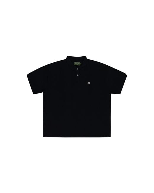 DENIM TEARS Black Peace Wreath Polo Shirt Dt933" for men