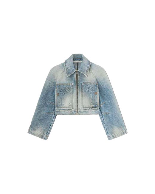 Palm Angels Blue Paris Denim Jacket Pwye034E23Den0014040"