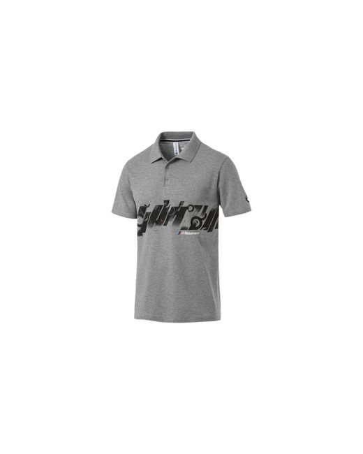 PUMA Black Bmw Motorsport Graphic Polo "Medium Heather" 577789 03" for men