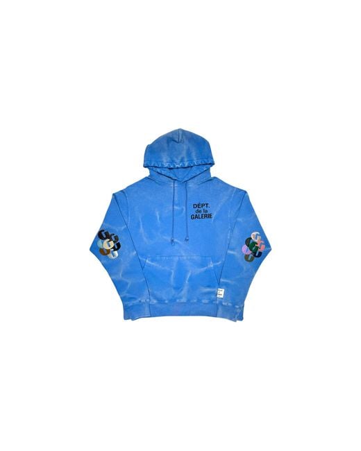 GALLERY DEPT. Blue Vintage French Logo Hooded Sweatshirt Gd114" for men
