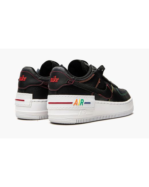 Nike Air Force 1 Shadow black / Multicolor Stitch Shoes