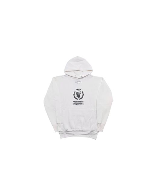 Balenciaga Black World Food Programme Logo Hooded Sweatshirt "Off" Ts25 541709 Tcv34 3307" for men