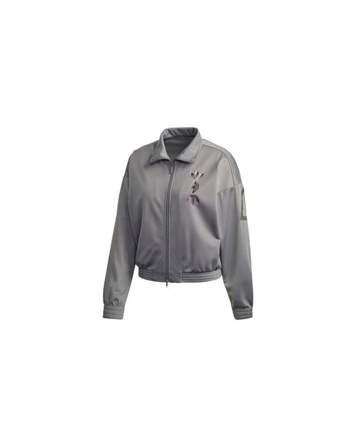 Adidas Black Large Logo Track Jacket "Charcoal Solid True" Fs7227"