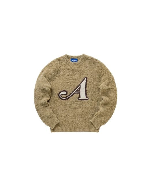 AWAKE NY Black Boucle A Logo Sherpa Sweater "Latte" Awk Fw22 Kn002 Latte" for men