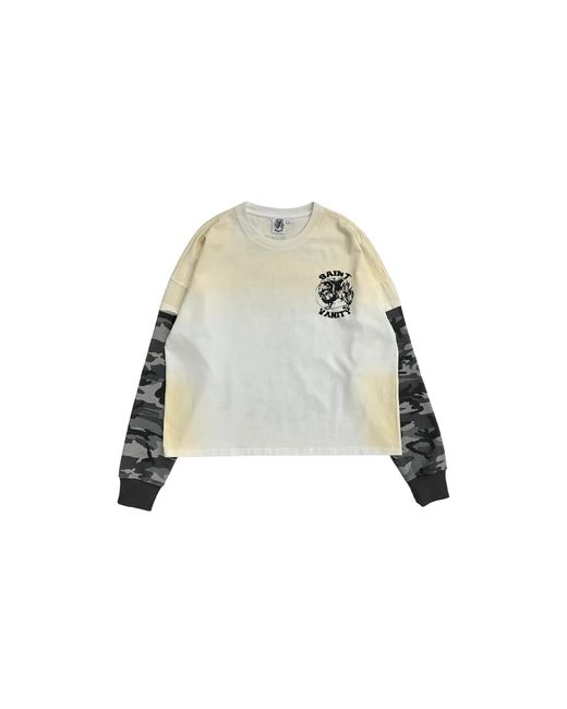 SAINT VANITY Black Smoke Thermal Long-Sleeve T-Shirt Sv006" for men