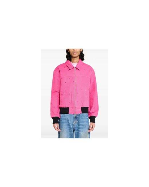 Sky High Farm Pink Studded Santa Fe Work Jacket Shf07J001-Pnk" for men