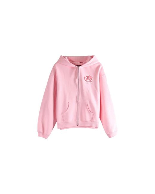 Willy Chavarria Pink Willy Ropita Shrunken Zip Through Hoodie "Chicle" Wcjsy0205 073" for men