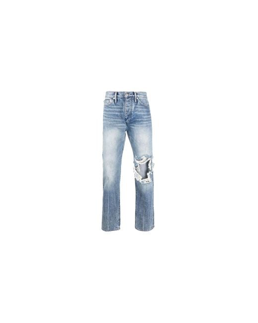 Rhude Black Reworked Straight-Fit Jeans Rhfw21Dp020120320032" for men