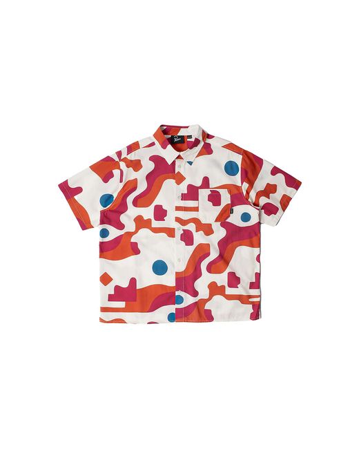 by Parra Red Abstract Mountain Ss Button Up 56140" for men