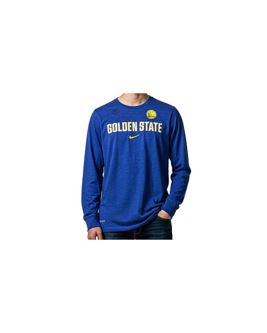 Nike Blue Nba Golden State Warriors Long Sleeve T-Shirt Aa0393 495" for men