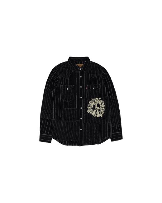 DENIM TEARS Black Levi's Overdyed Western Button Up Dt695" for men
