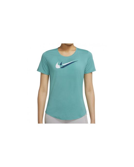 Nike Blue Dri-Fit Swoosh Run Short-Sleeve Running Top "Washed" Dd6478 392"