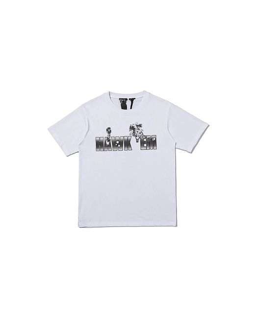 Vlone(GOAT) Black Pop Smoke Hawk Em' T-Shirt Vl0039" for men