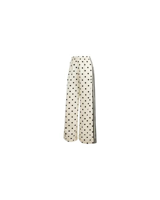 Adidas Black Satin Polka Dots Wide Leg Pants "Off" Kv1168"