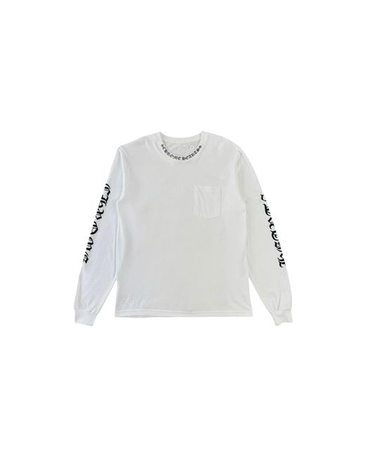 Chrome Hearts Black Collar Logo Long Sleeve T-Shirt Chrm0062" for men