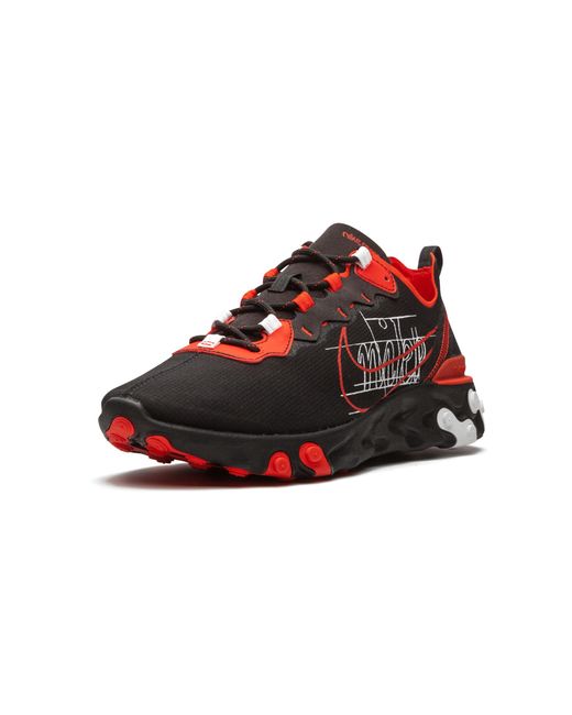Nike Black React Element 55 "Script Swoosh" Ck9285 001" for men