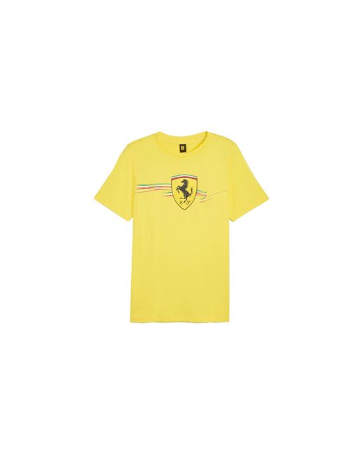 PUMA Yellow Scuderia Ferrari Race Big Shield T-Shirt "Speed" 627055 03" for men