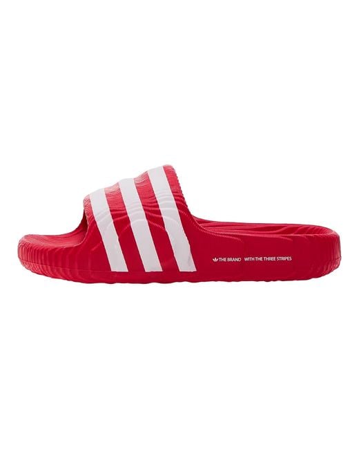 Adidas Red Adilette 22 Slides "Better Scarlet Cloud" Ig9259" for men