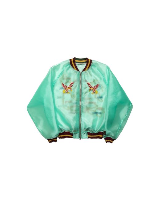 Kapital Green Sheer Pearl Souvenir Jacket "Moss" K2404Lj146-Mgr"