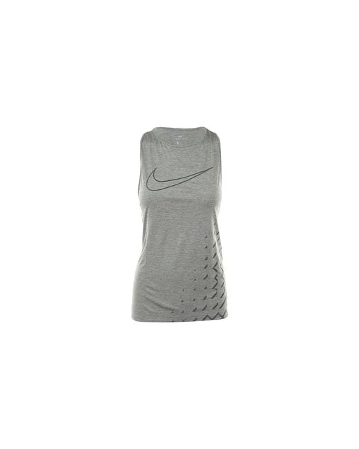Nike Black Breathe Running Tank Top "Dust Heather" 831502 003"