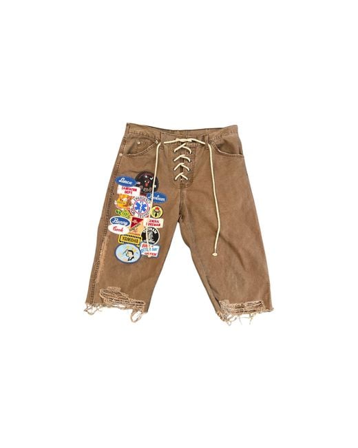 Secnd Slf Black Patchwork Field Day Vintage Shorts Pfldsh Brw" for men