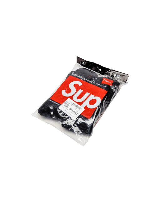 Supreme Black Hanes Socks (4) Su2010"