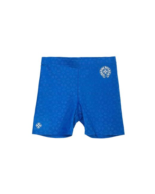 Chrome Hearts Blue Horseshoe Logo Biking Shorts Chrm0843" for men