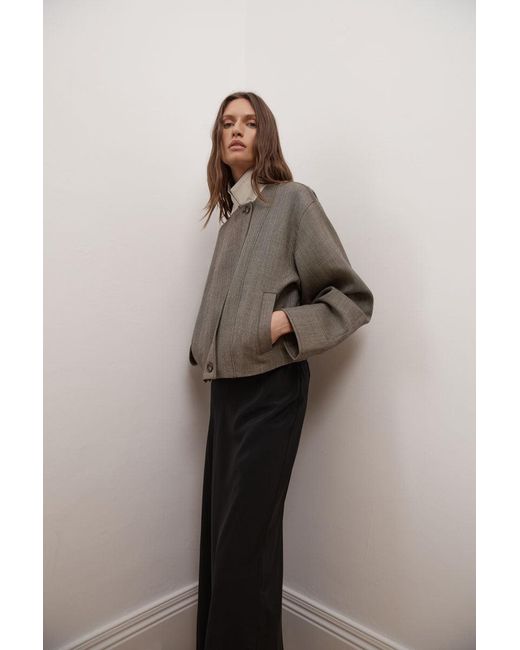 St. Agni Gray Wool Cocoon Bomber