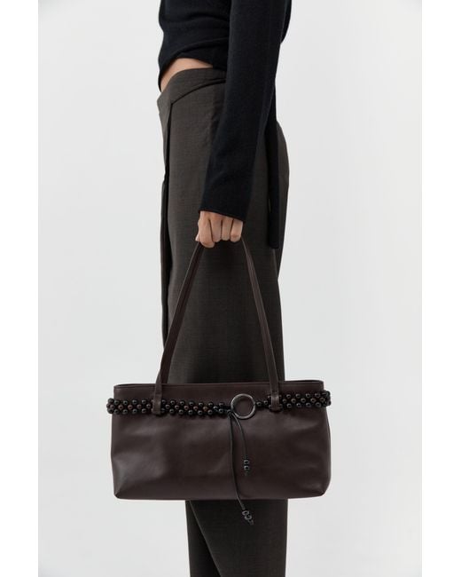 St. Agni Black Bead Belt Detail Bag
