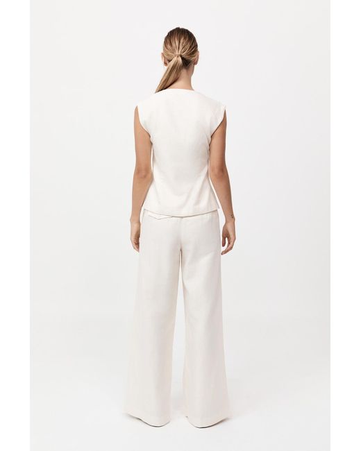 St. Agni White Minimal Fold Trousers