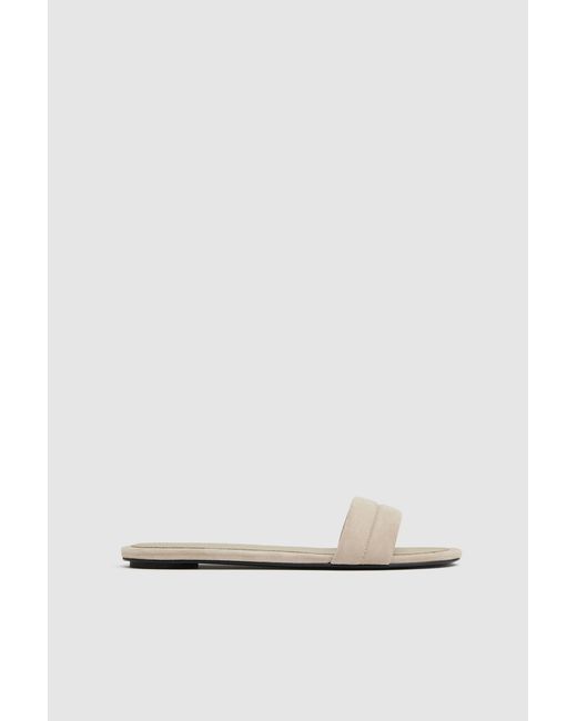 St. Agni Multicolor Suede Stitch Detail Slide
