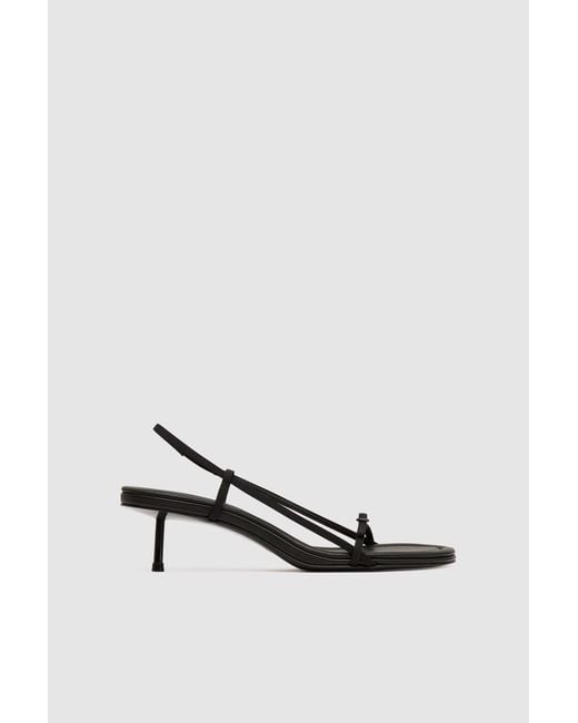 St. Agni White Petit Belt Sling Back Heel