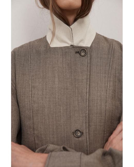 St. Agni Gray Wool Cocoon Bomber
