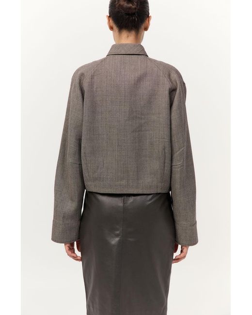 St. Agni Gray Wool Cocoon Bomber