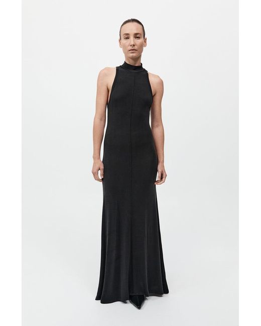 St. Agni Black Racer Back Jersey Maxi Dress