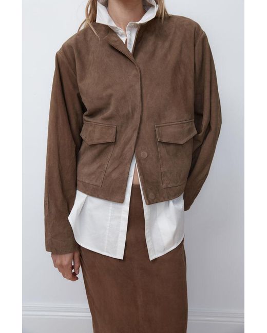St. Agni Natural Suede Utility Cocoon Bomber