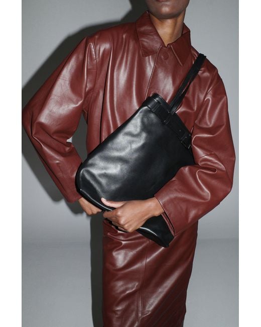 St. Agni Brown Cocoon Leather Jacket