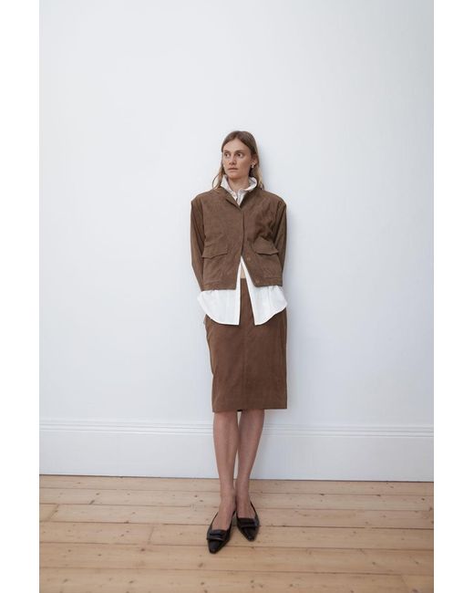 St. Agni Natural Suede Utility Cocoon Bomber