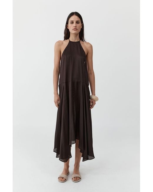 St. Agni Multicolor Silk Handkerchief Halter Dress