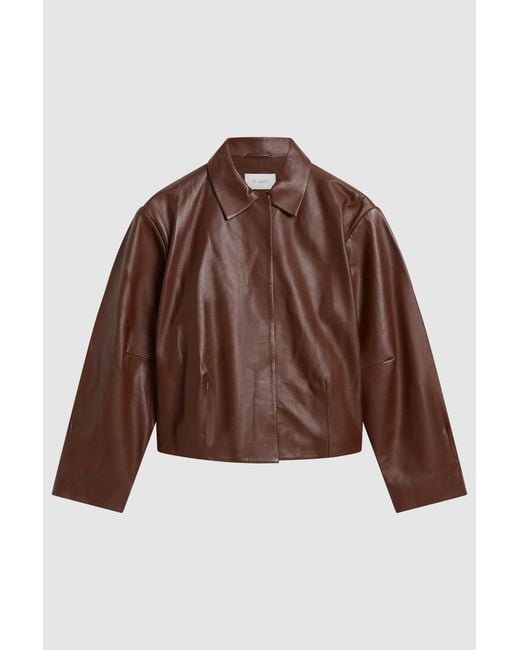 St. Agni Brown Cocoon Leather Jacket