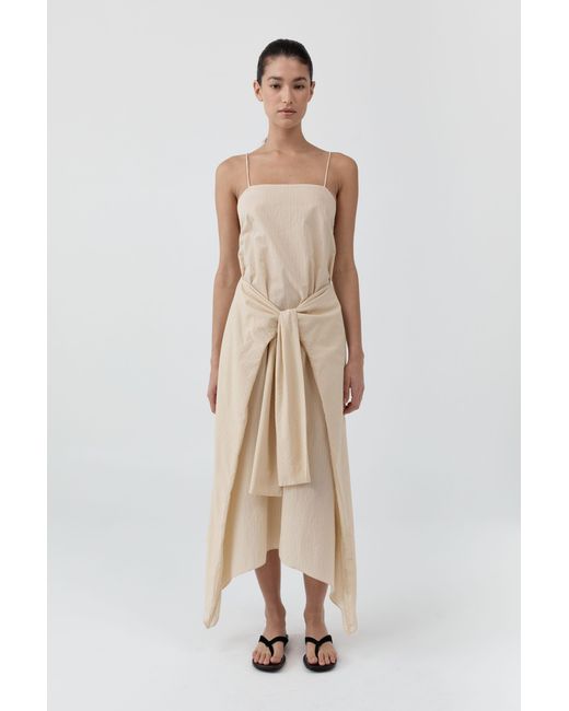 St. Agni Natural Pinstripe Relaxed Cocoon Dress