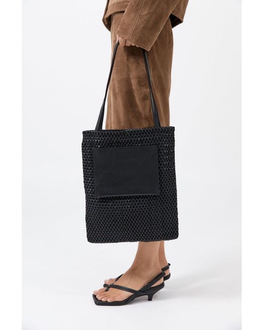 St. Agni Black Lattice Contrast Tote
