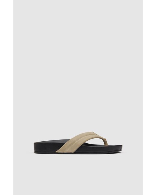 St. Agni Multicolor Suede Stitch Detail Thong Slide