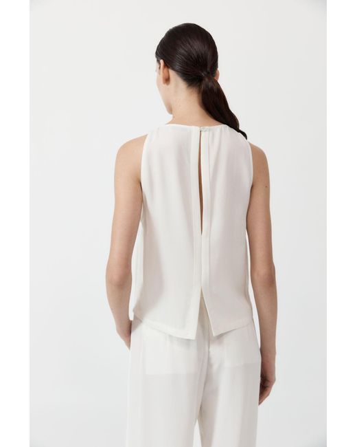 St. Agni White Viscose Shell Top